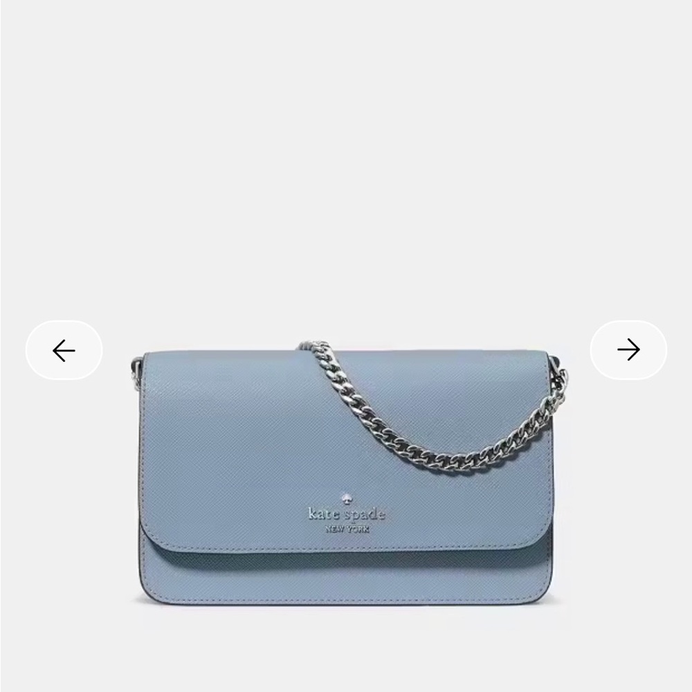 kate spade light blue leather chain shoulder bag